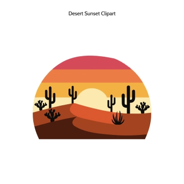 Free Desert Sunset Vector Clipart (PNG, SVG) to Edit Online