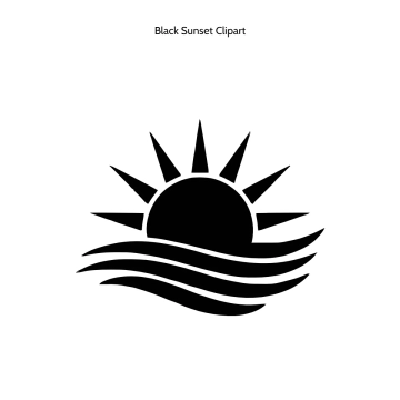 Free Black Sunset Vector Clipart (PNG, SVG) to Edit Online
