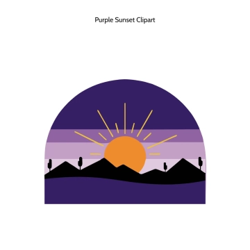 Free Purple Sunset Vector Clipart (PNG, SVG) to Edit Online