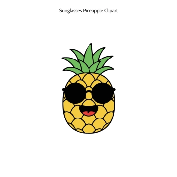 Free Sunglasses Pineapple Cartoon Vector Clipart (PNG, SVG) to Edit Online