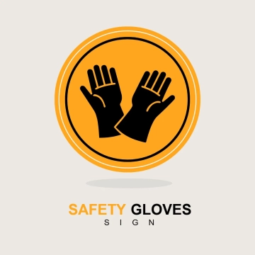 Free Safety Gloves Sign Clip Art Template to Edit Online