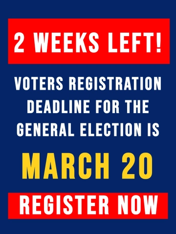 Free Voter Registration Deadline Political Sign Template to Edit Online
