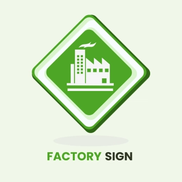 Free Factory Sign Green Clip Art Template to Edit Online