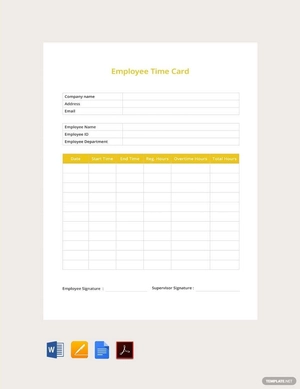 Employee Time Card Template