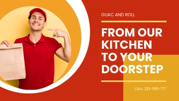 Free Restaurant Delivery Twitter Ad Template to Edit Online