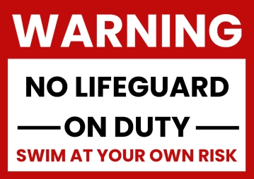 Free No Lifeguard Resort Sign Template to Edit Online