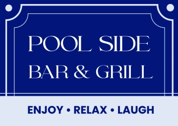 Free Poolside Bar Resort Sign Template to Edit Online