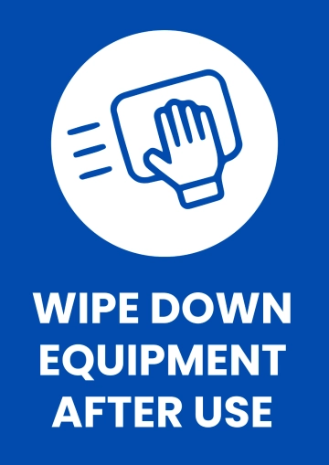Free Wipe Down Equipment Gym and Fitness Sign Template to Edit Online