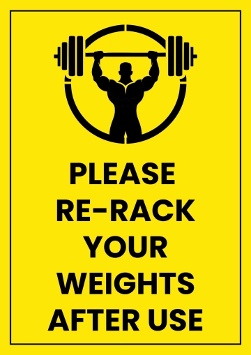 Free Re-Rack Your Weights Gym and Fitness Sign Template to Edit Online