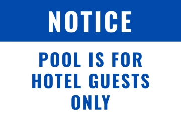 Pool Area Hotel Sign Template