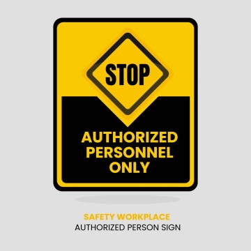 Free Safety Workplace Authorized Person Sign Clip Art Template to Edit Online