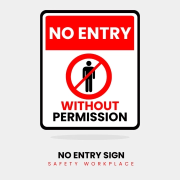 Free Safety Workplace No Entry Sign Clip Art Template to Edit Online