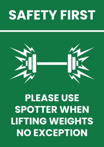 Free Spotter When Lifting Gym and Fitness Sign Template to Edit Online