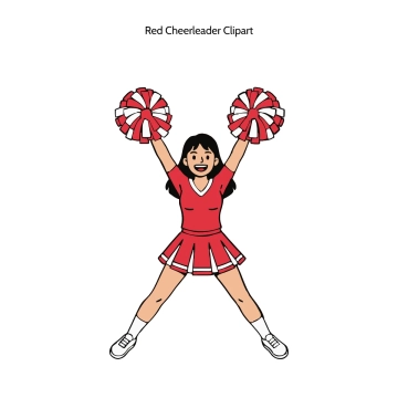 Free Red Cheerleader Vector Clipart (PNG, SVG) to Edit Online