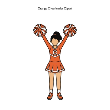 Free Orange Cheerleader Vector Clipart (PNG, SVG) to Edit Online