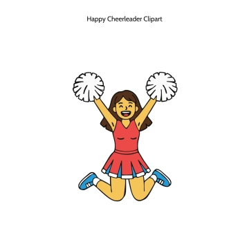 Free Happy Cheerleader Vector Clipart (PNG, SVG) to Edit Online