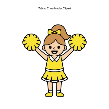 Free Yellow Cheerleader Vector Clipart (PNG, SVG) to Edit Online