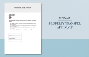 Property Transfer Affidavit Template