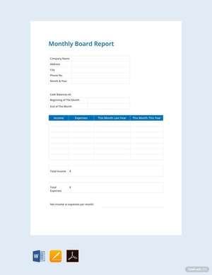 Monthly Board Report Template Monthly Board Report Template