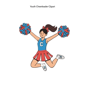 Free Youth Cheerleader Vector Clipart (PNG, SVG) to Edit Online