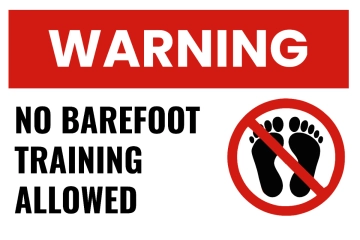 Free No Barefoot Training Gym and Fitness Sign Template to Edit Online