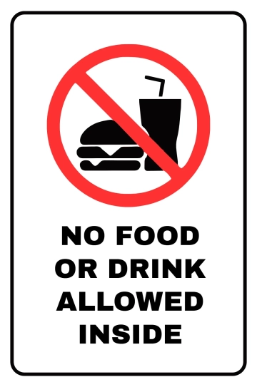 Free No Food or Drink Factory Sign Template to Edit Online