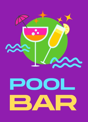 Free Pool Snack Bar Resort Sign Template to Edit Online