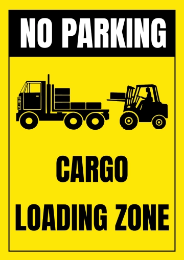 Free Cargo Loading Zone Logistics Sign Template to Edit Online