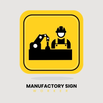 Free Manufactory Sign Worker Clip Art Template to Edit Online