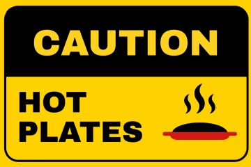 Free Heat Caution Hot Plates Restaurant Sign Template to Edit Online