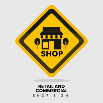 Free Retail And Commercial Shop Sign Clip Art Template to Edit Online