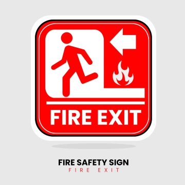 Free Fire Safety Exit Sign Clip Art Template to Edit Online