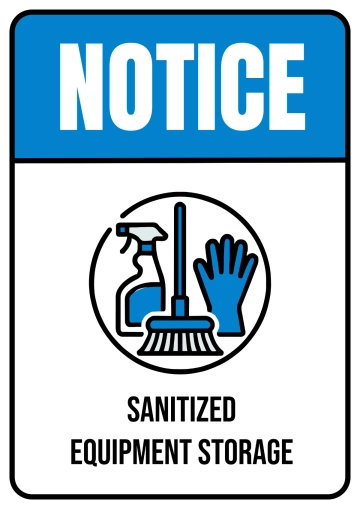 Free Sanitized Equipment Storage Cleaning Sign Template to Edit Online
