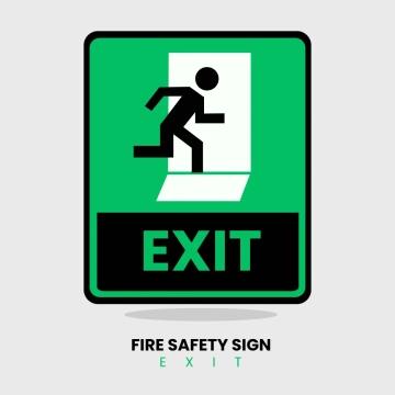 Free Fire Safety Fire Exit Sign Clip Art Template to Edit Online