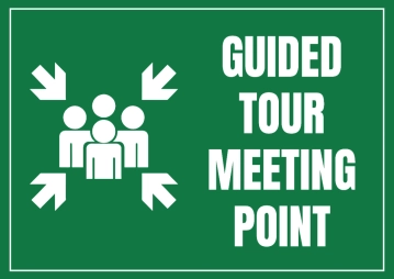 Free Guided Tour Meeting Point Tourism Sign Template to Edit Online