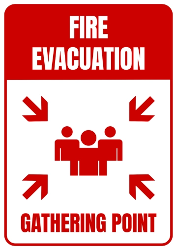 Free Designated Evacuation Gathering Point Fire Safety Sign Template to Edit Online