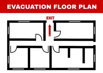 Free Evacuation Floor Plan Fire Safety Sign Template to Edit Online