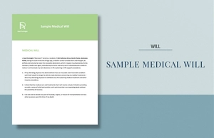Sample Medical Will Template