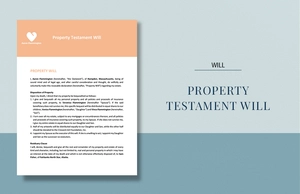 Property Testament Will Template
