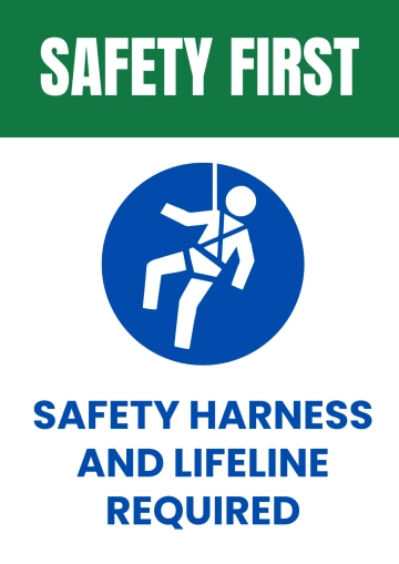 Free Safety Harness Required Power Plant Sign Template to Edit Online