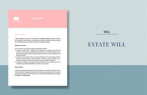 Estate Will Template