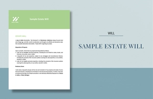 Sample Estate Will Template