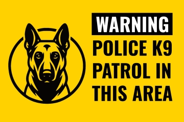 Free K9 Patrol Area Security Forces Sign Template to Edit Online