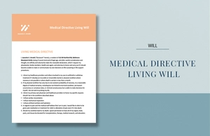Medical Directive Living Will Template