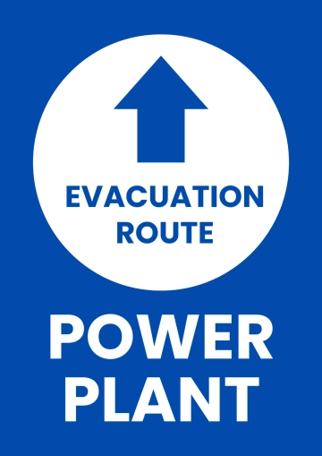 Free Evacuation Route Power Plant Sign Template to Edit Online