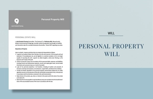 Personal Property Will Template