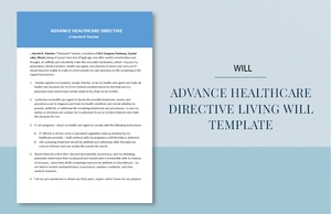 Advance Healthcare Directive Living Will Template