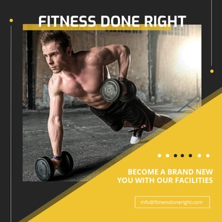 Free Fitness Instagram Banner Template to Edit Online