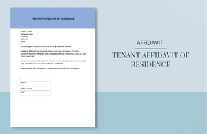 Tenant Affidavit of Residence Template