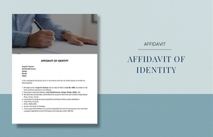 Affidavit of Identity Template